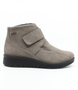 Taupe women's fabric ankle boot with Top Dry Tex waterproof protection, hook-and-loop strap and flexible sole.