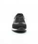 Schwarz women's leather sneaker with leopard-print accents, side zipper and cushioned footbed.