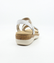 Weiss women's leather sandal with metallic mid-strap, hook-and-loop fastenings and cushioned footbed.