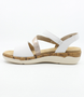 Weiss women's leather sandal with metallic mid-strap, hook-and-loop fastenings and cushioned footbed.