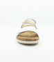 Weiss women's leather sandal with metallic mid-strap, hook-and-loop fastenings and cushioned footbed.
