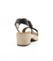 Schwarz women's leather sandal with adjustable buckle, cushioned footbed and block heel.