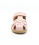 Ballet Pink girls' leather sandal with closed heel, woven straps and hook-and-loop fastening.