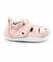 Ballet Pink girls' leather shoe with closed heel, protective toe cap and hook‑and‑loop fastening.