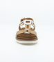 Whisky Multi women's leather sandal with adjustable buckle and padded footbed.