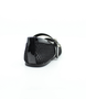 Black women's mesh-lace Mary-Jane flat with buckle strap and cushioned insole.
