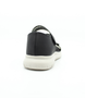 Black women's elastic strap sandal with adjustable fastening, padded insole and flexible outsole.