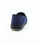 Navy men's ribbed fabric closed-back slipper with twin gussets and non-slip sole.