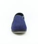 Navy men's ribbed fabric closed-back slipper with twin gussets and non-slip sole.