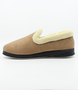 Camel women's micro-suede closed-back slipper with micro-terry lining and flexible sole.