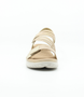 Gold Metallic women's Y-back elastic sandal with double adjustable straps and cushioned sole.