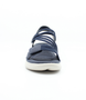 Navy women's Y-back elastic sandal with double adjustable straps and cushioned sole.
