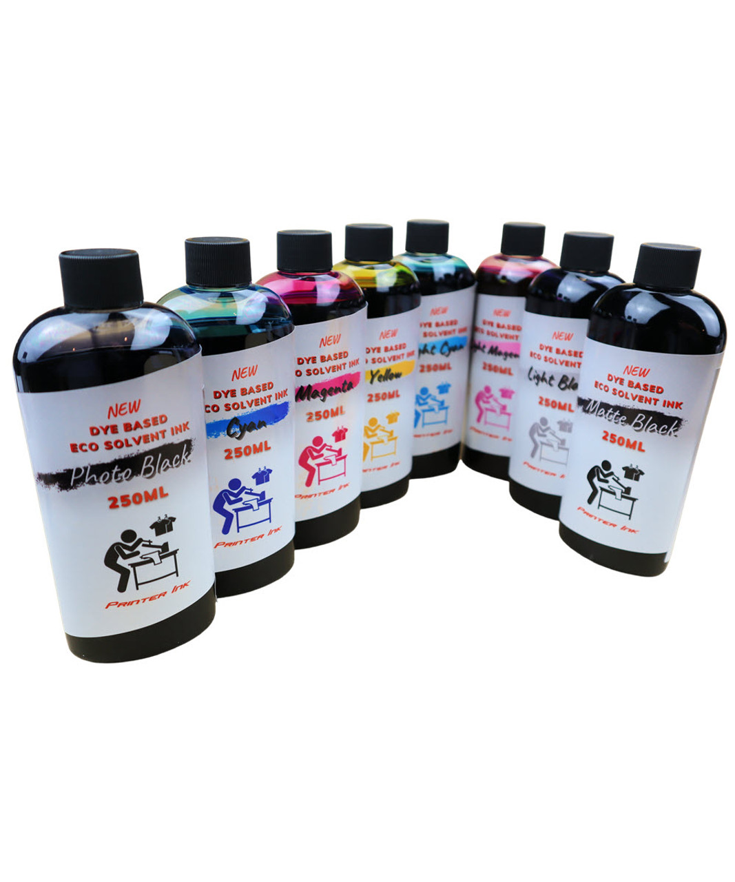 Water Based Eco Solvent Ink 8- 250ml bottles for Epson Stylus Pro 4000 Printer