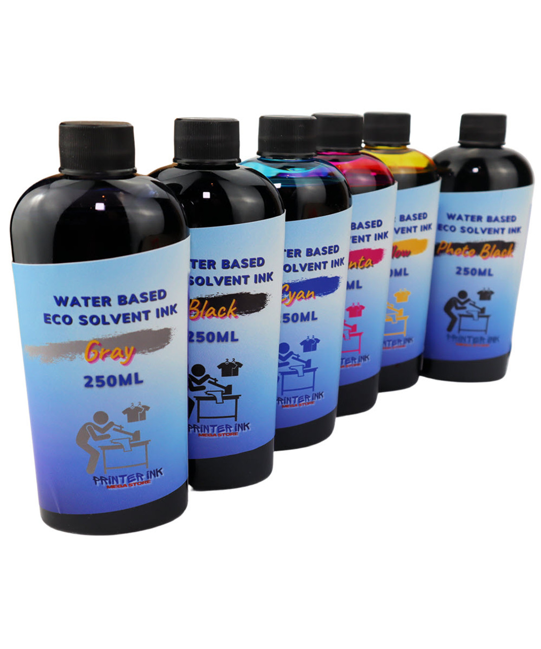 Pick 3 Colors Water Based Eco Solvent Ink 250ml bottles for Epson EcoTank ET-8500 ET-8550 Printers