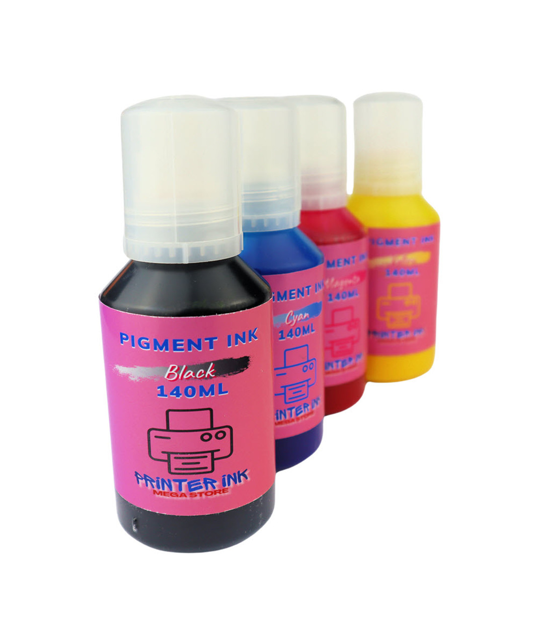 Pigment Ink 4- 140ml bottles for Epson EcoTank ET-4800 ET-4850 Printer