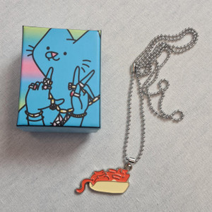 Leon Karssen Bubble Hot Dog Cat Necklace - Orange/Yellow