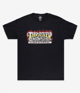 Thrasher T Shirt Krak Skulls - Black