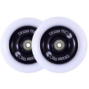 Blazer Pro 100mm Metal Core Wheels - Pair - White/Black