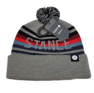 Stance Beanie - OG Pom Beanie - Grey/Red