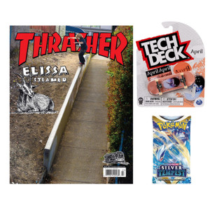 Thrasher Skateboard Magazine + Pokemon Cards + Tech Deck Bundle Pack Thrasher Skateboard Magazine + Pokemon Cards + Tech Deck Bundle Pack