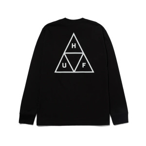 Huf Worldwide Set Triple Triangle Long Sleeve T-Shirt - Black Huf Worldwide Set Triple Triangle Long Sleeve T-Shirt - Black