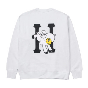 Huf Worldwide Flocked Classic H Sweatshirt - White