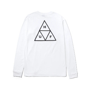 Huf Worldwide Triple Triangle Long Sleeve T-Shirt - White Huf Worldwide Triple Triangle Long Sleeve T-Shirt - White
