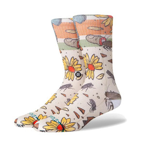 Stance Trashed Crew Socks - Off White