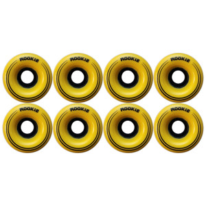 Rookie Passion 82a 58mm Quad Roller Skate Wheels - Set Of 8 - Indoor/Outdoor - Yellow