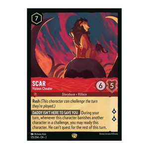 Disney Lorcana - Scar - Vicious Cheater - 125/204 RISE OF THE FLOODBORN - Single Card Disney Lorcana - Scar - Vicious Cheater - 125/204 RISE OF THE FLOODBORN - Single Card