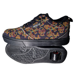 Heelys Pro 20 Prints Skate Shoes - Black/Skull - Size UK 2