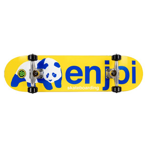Enjoi Half & Half Panda 8" Complete Skateboard - Yellow/Black