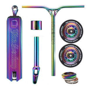 Fasen x Blunt Custom Stunt Scooter - Full Oil Slick Rainbow 