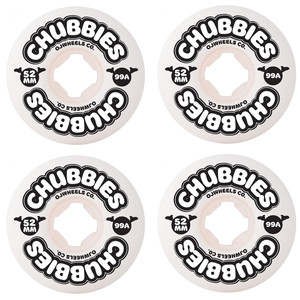 OJ Wheels Chubbies Super Wide 52mm 99a Skateboard Wheels - White