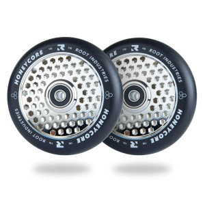 Root Industries 110mm Honey Core Wheels - Pair - Black / Chrome 