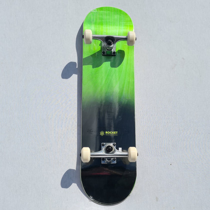 Rocket Complete Skateboard - 8 Inch - Double Dipped Fade - Green and Black