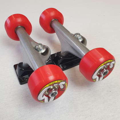 Santa Cruz OJ Skateboard Undercarriage Set -  Trucks / Wheels / Bearings - Red / Black