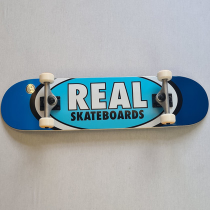 REAL Skateboards 8" Team Edition Oval Complete Board - Blue