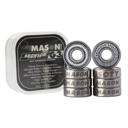 Bronson Speed Co G3 Silva Skateboard Bearings - Black/White