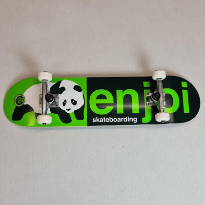 Enjoi 8" Complete Skateboard - Half & Half Panda - Green/Black