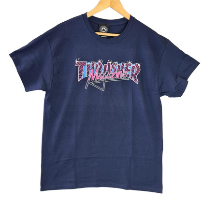 Thrasher Skateboard Vice Logo Tee - Navy