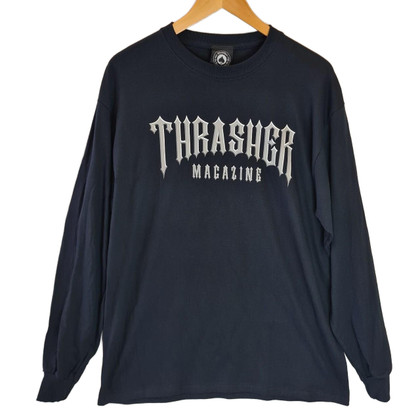 Thrasher Skateboard Low Low Logo Longsleeve Tee - Black