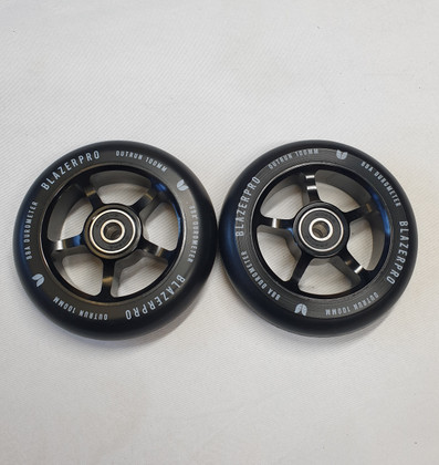 Blazer Pro 100mm Metal Core Scooter Wheels - Pair - Black/Black