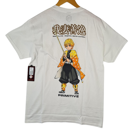 Primitive Skateboards X Demon Slayer Zenitsu Agatsuma Tee - White