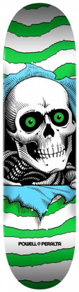 Powell Peralta Ripper Skull 7.5" Skateboard Deck - Green
