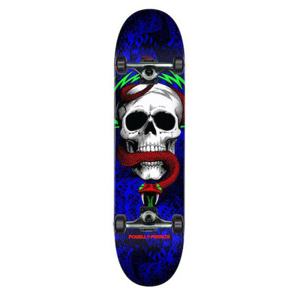 Powell Peralta Skull and Snake 7.75" Skateboard Complete - Blue