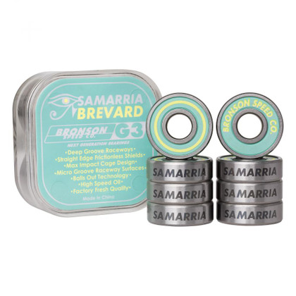 Bronson Speed Co G3 Samaria Brevard Skateboard Bearings - Blue