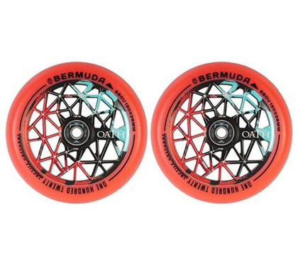 Oath Bermuda 120mm Stunt Scooter Wheels - Pair - Black/Teal/Red