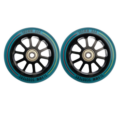 Slamm 100mm 88A Flair Metal Core Stunt Scooter Wheels - Clear Blue