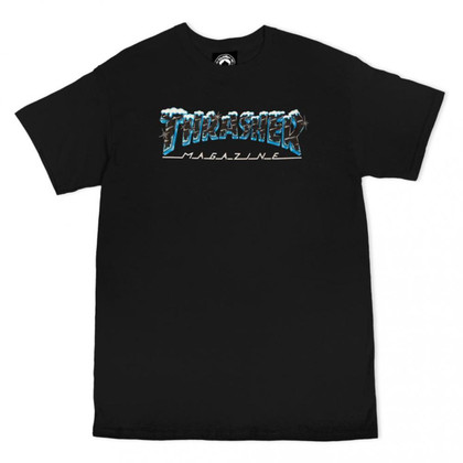 Thrasher Black Ice Logo Tee - Black